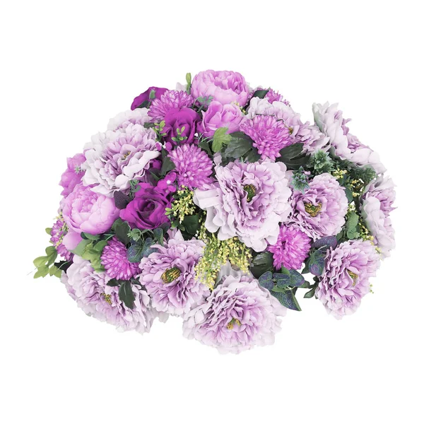 Pink and violet bouquet flower round shape isolated on white background for wedding card.