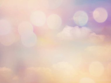 Soyut renkli pastel gökyüzü ve doğal arka plan için beyaz bulutlar, yumuşak stil.