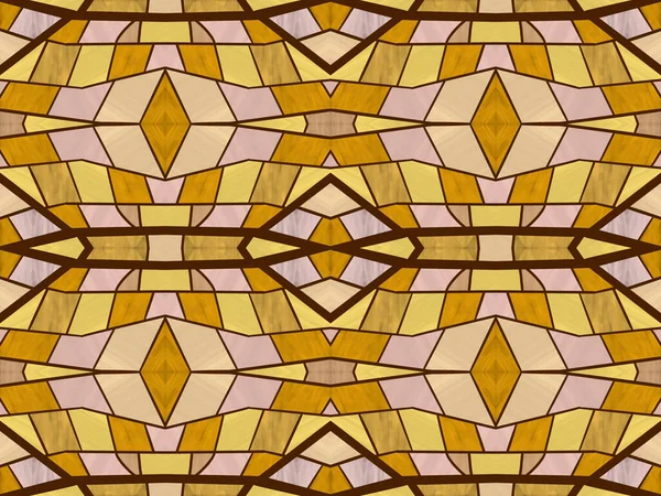 Digital Illustration Seamless Pattern Texture Stained Glass Style Beige Colors — Stock Photo, Image