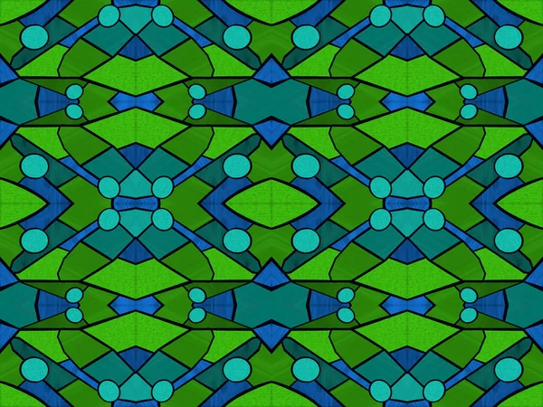 스타일 파란색 녹색으로 섬유없는 무늬를 디지털 — 스톡 사진