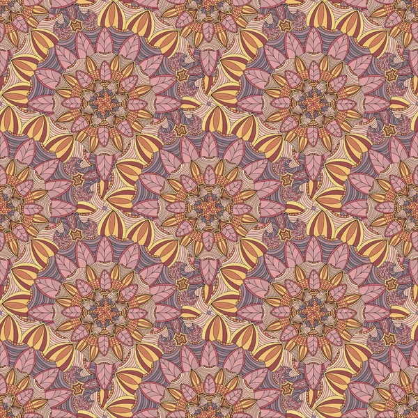 stock image background with a seamless pattern from a circular mandala with colors and flower silhouette