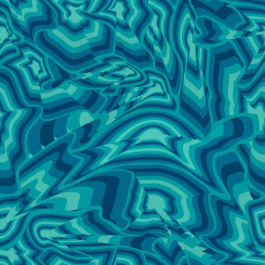 Dekorasyon için mavi renkli benekli ve çizgili kusursuz soyut desen tasarımı