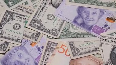 Banknotes for the exchange rate and economic relationship between Sweden and the United States