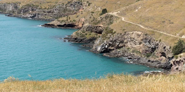 stock image Seascape from a national park in New Zealand. A sea bay with a rocky shore. Wallpaper with nature.