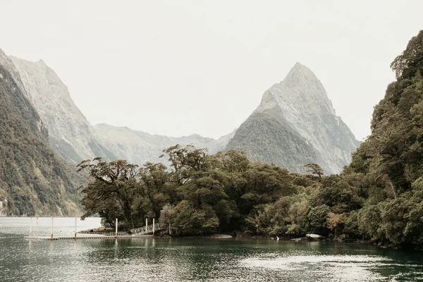 Fjord Landscape Milford Sound New Zealand Travel Concept — Stock Photo, Image