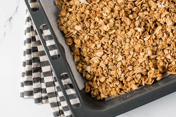 Homemade Granola Nuts Protvin Concept Healthy Homemade Breakfast Recipe Homemade — Stock Photo, Image