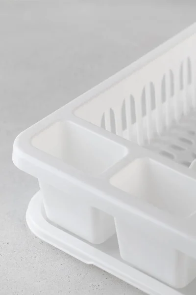 Secador Plástico Blanco Secadora Nueva Vacía Accesorios Para Cocina Lavar — Foto de Stock