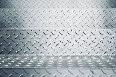 Paslanmaz çelik merdiven - gümüş metalik zemin