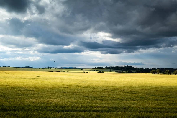 Stormy Clouds Field Czech Republic Czechia — Stock Photo, Image