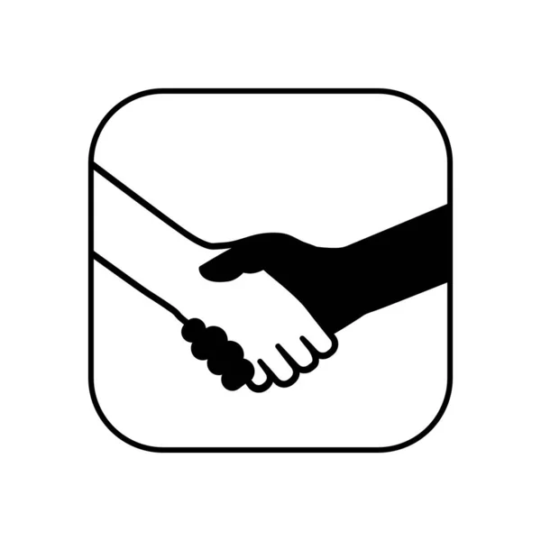 Handshake Vettoriale Simbolo Affare Mani Isolate — Vettoriale Stock