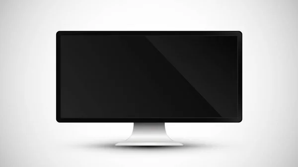 Boş Geniş Açı Ekran Izole Edilmiş Bilgisayar Monitörü Vektör — Stok Vektör
