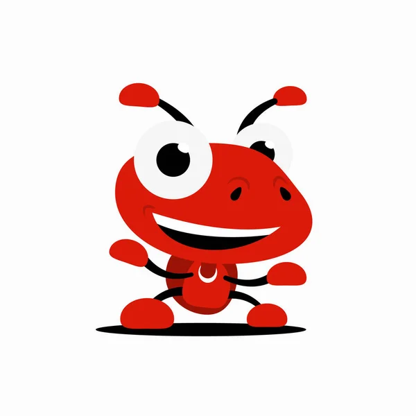 Red Ant Cartoon Vector Illustration — Stock Vector