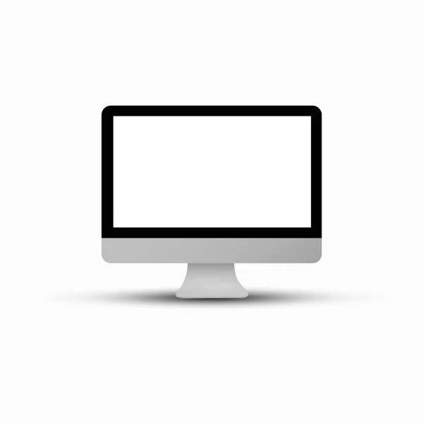 Εικονίδιο Υπολογιστή Vector Απομονωμένο Λευκό Φόντο — Διανυσματικό Αρχείο