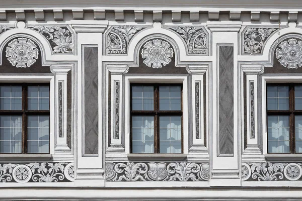 Detalhe Fachada Renascentista Edifício Histórico Telc Tchecoslováquia — Fotografia de Stock