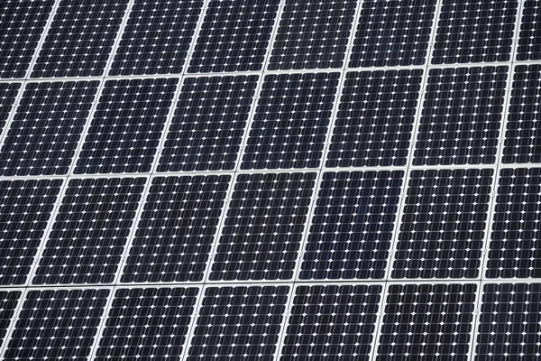 Деталі Сонячних Фотоелектричних Панелей Даху — стокове фото