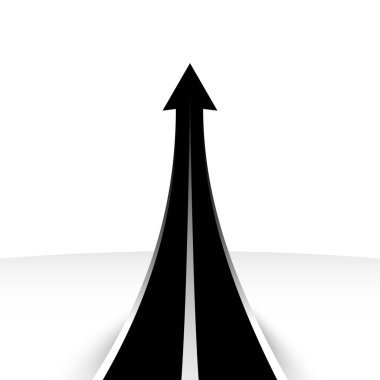 Yukarı ok - asfalt yol vektör çizimi