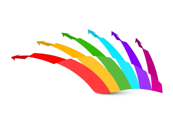 Flèches Colorées Isolées Sur Fond Blanc — Image vectorielle