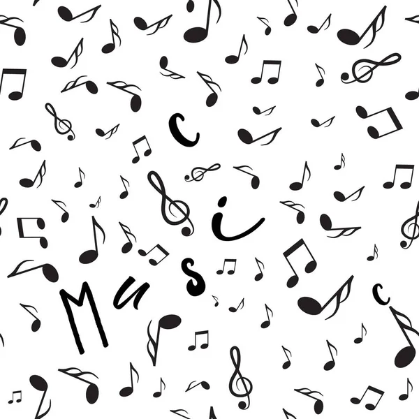 Notes Music Seamless Vector Background — Stock Vector