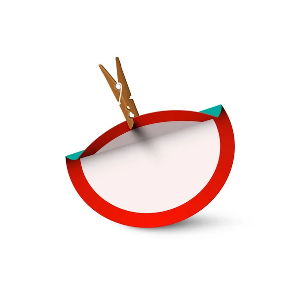 Étiquette Ronde Blanche Rouge Blanche Avec Cheville Vecteur — Image vectorielle