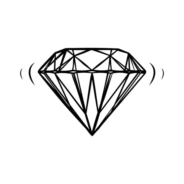 Icono Vector Diamante Aislado Sobre Fondo Blanco — Archivo Imágenes Vectoriales