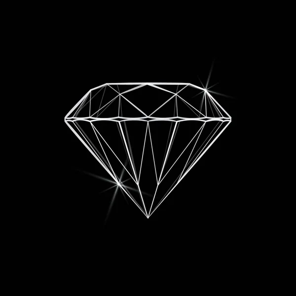Diamond Black Background Vector — Stock Vector