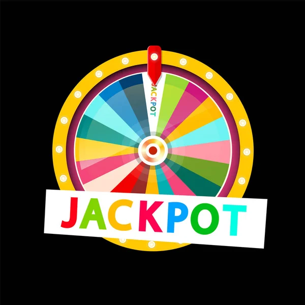 Jackpot Símbolo Con Rueda Fortuna Fondo Vector — Archivo Imágenes Vectoriales