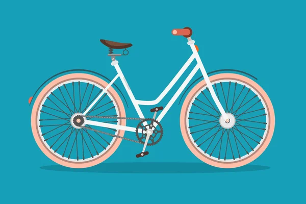 Bisiklet Mavi Arkaplanda Retro Vektör Motoru — Stok Vektör