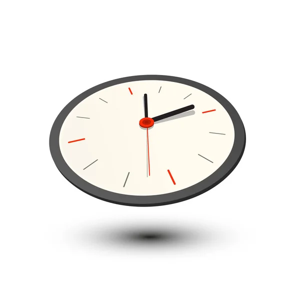 Reloj Analógico Aislado Ilustración Vectorial — Vector de stock