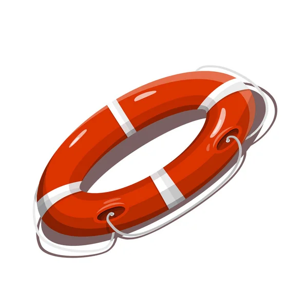 Lifebuoy Vektor Ikon Räddningssymbol Isolerad Vit Bakgrund — Stock vektor
