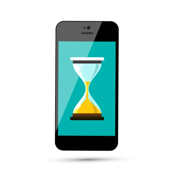 Пісочний Годинник Пісковий Годинник Екрані Мобільного Телефону Символ Програми Вимірювання — стоковий вектор