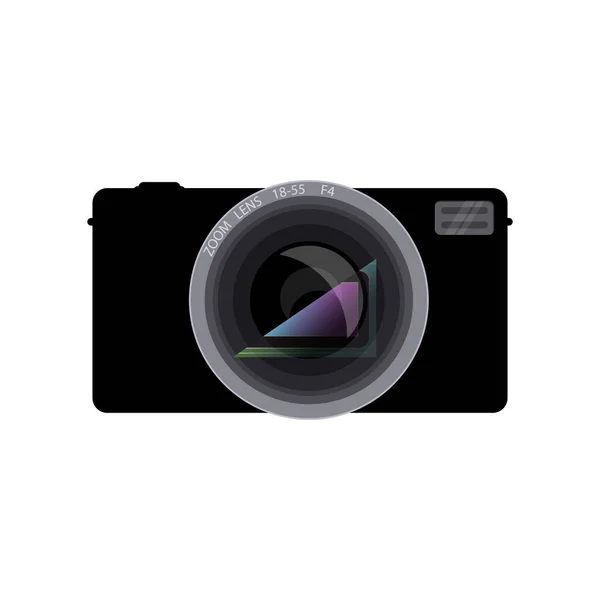白い背景に分離されたデジタル カメラ アイコン — ストックベクタ