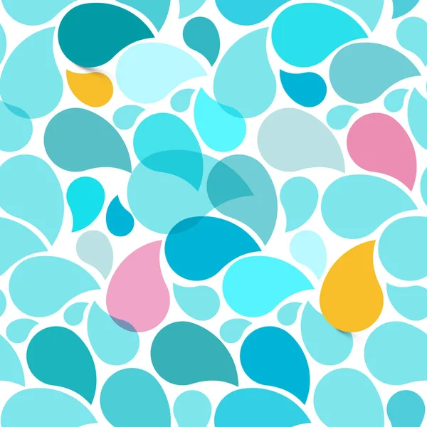 Retro Seamless Pattern Vector Background Blue Water Drops — Stock Vector