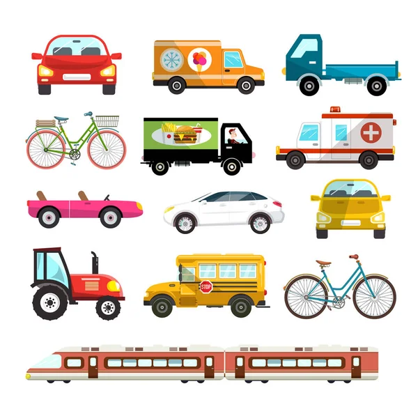 Transportation Icons Set Isolated White Background Vector — Stock Vector
