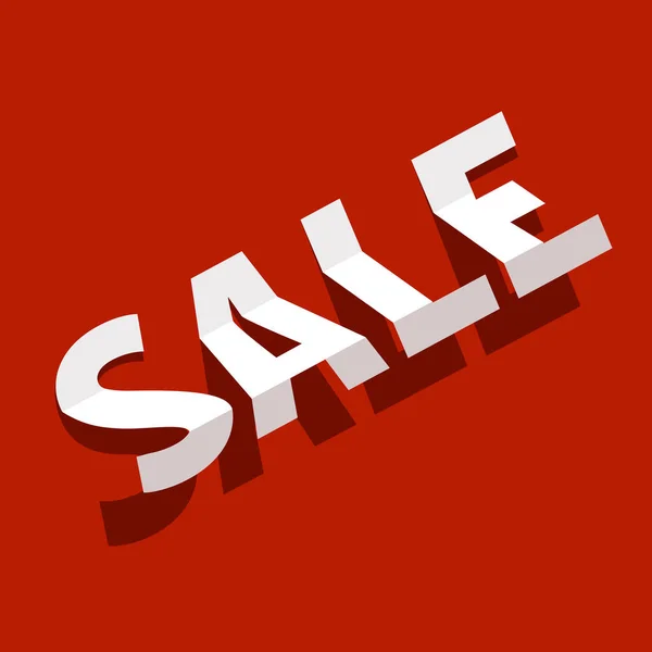 Verkauf Papierschnitt Symbol Auf Rotem Hintergrund Vektor — Stockvektor