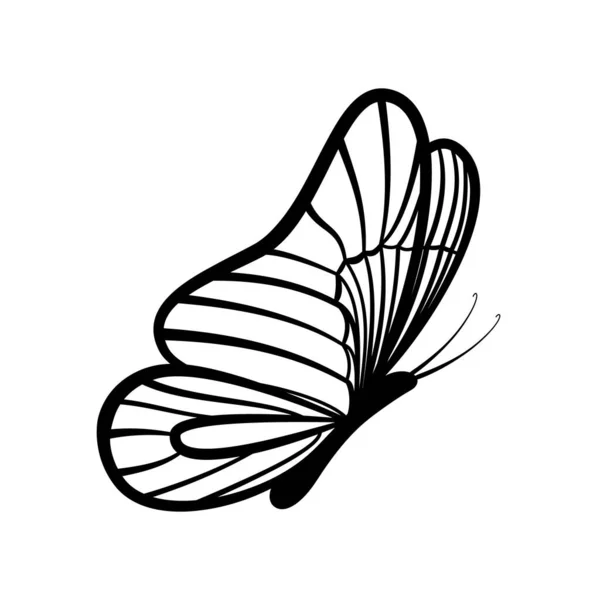 蝶の側面図 ベクター — ストックベクタ