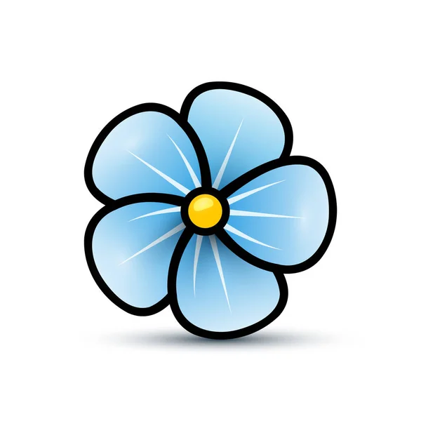 Flax Flower Vector Icon Isolated White Background — Stock Vector