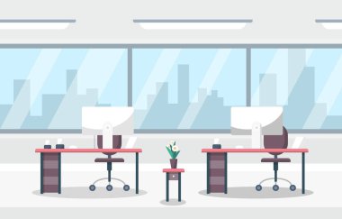 Modern boş şehir ofis odası - vektör