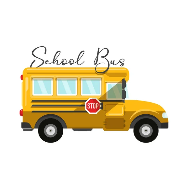 白い背景に隔離された黄色のスクールバスベクトル記号 — ストックベクタ