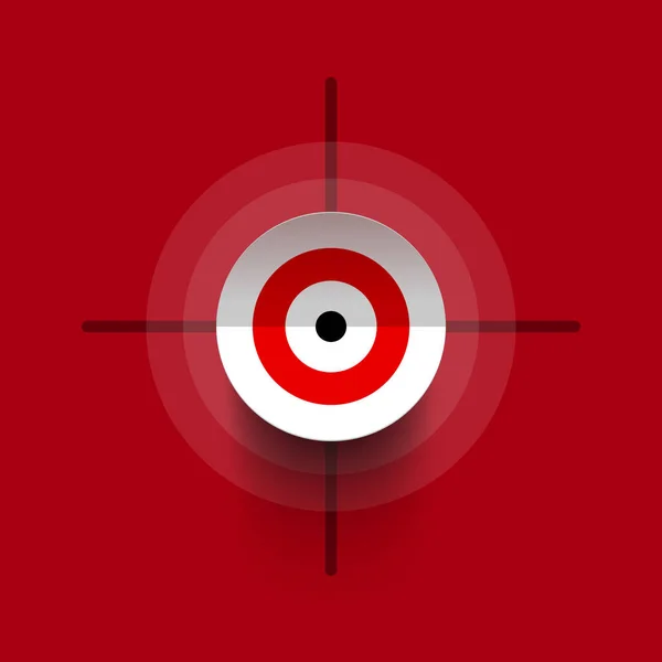 Kreis Ziel Bullseye Auf Rotem Hintergrund Vektor — Stockvektor