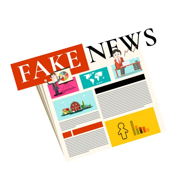 Falešné Zprávy Falešné Noviny Vektor — Stockový vektor