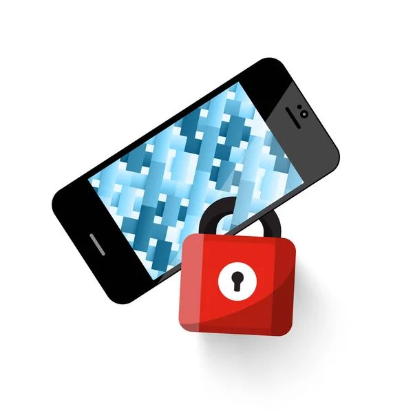 Zárt Telefon Adatvédelmi Szimbólum Rendszerbiztonsági Ikon Vektor — Stock Vector