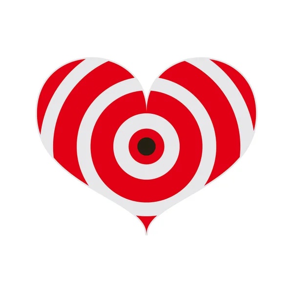 Heart Bullseye Isolated White Background — Stock Vector