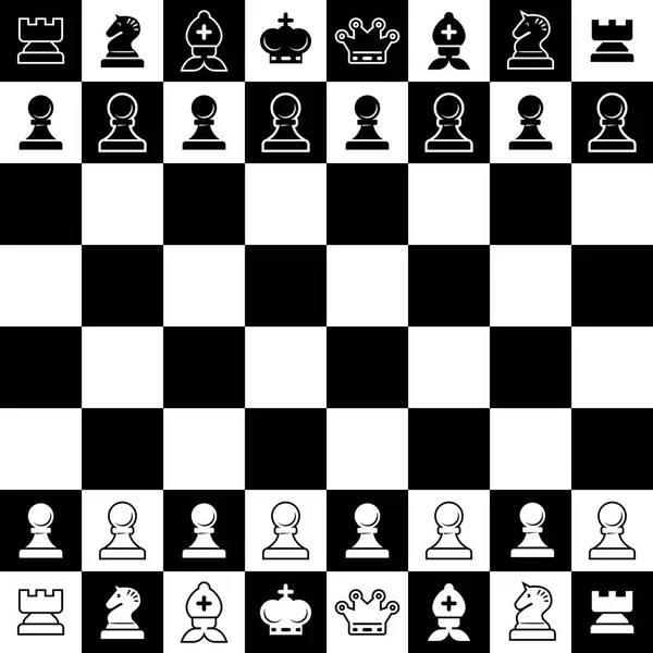 Schachfiguren Auf Dem Schachbrett Vektor — Stockvektor