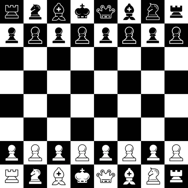 Pièces Échecs Sur Échiquier Vecteur — Image vectorielle