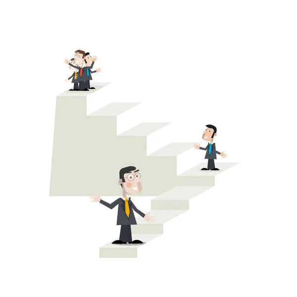 Business People Stairs Success Concept Vector — Stock Vector