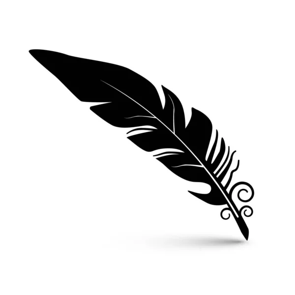 Feather Icon Usable Pen Isolated White Background Vector — Stock Vector