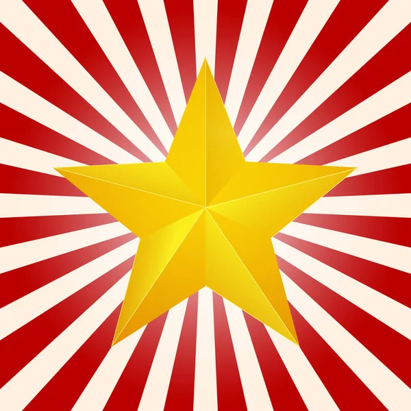Estrela Dourada Sobre Fundo Retrô Vetor — Vetor de Stock