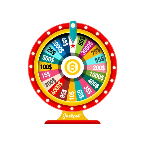 Wheel Fortune Dollar Prices Isolated White Background — Stock Vector