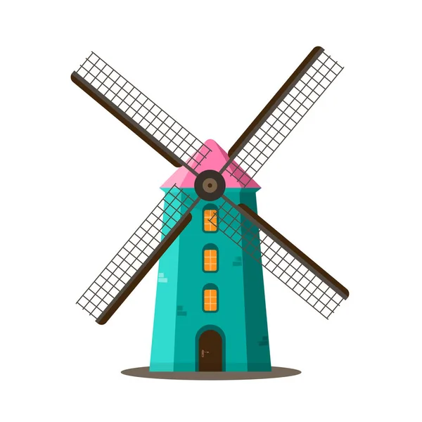 風車のアイコン 白い背景に隔離されたベクトル風車のシンボル — ストックベクタ