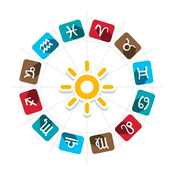 Zodiac Signs Astrology Vector Icons — Stock Vector